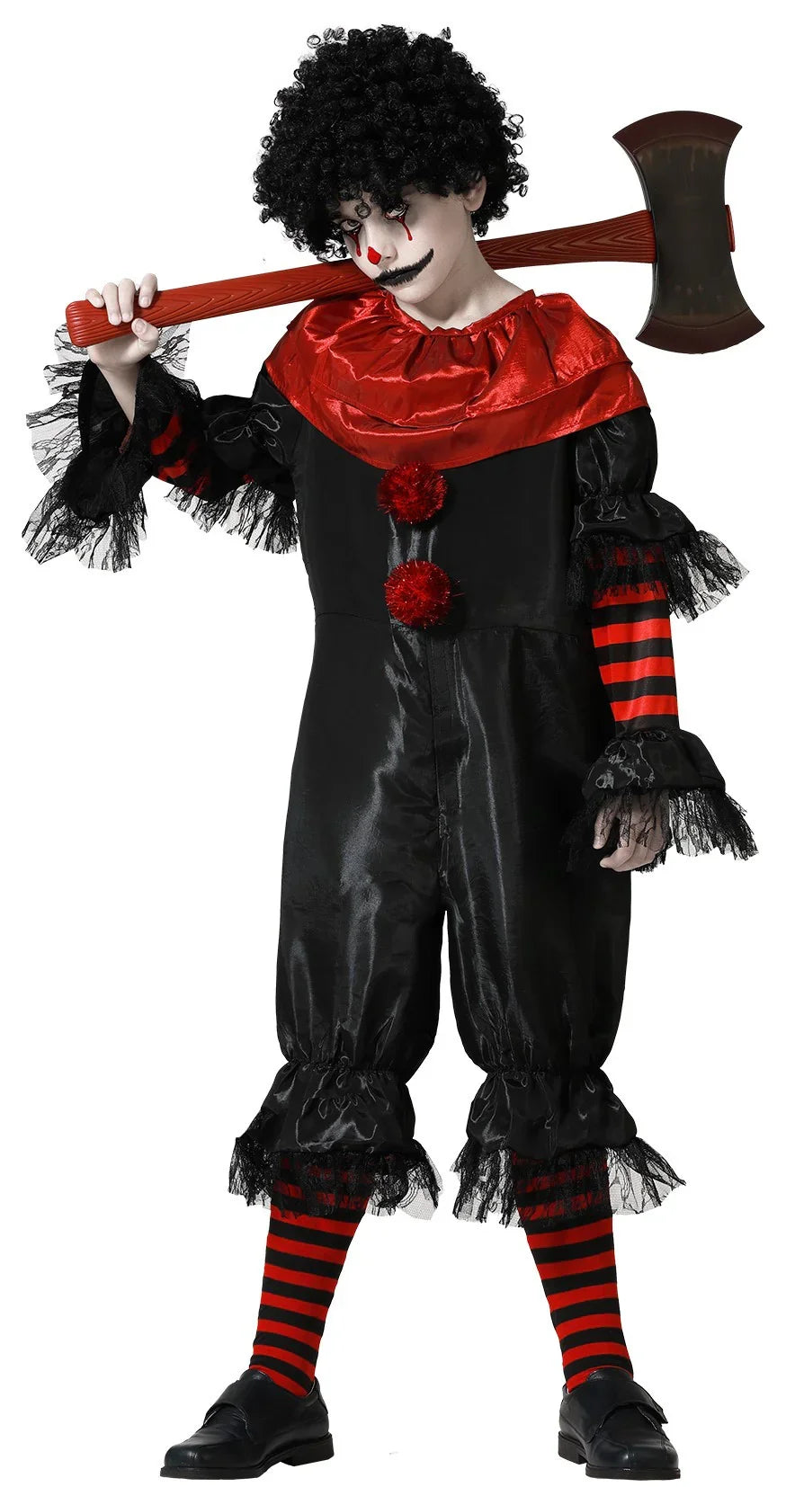 Disfraz de Payaso Asesino Negro y Rojo Infantil Payasos Asesinos Atosa